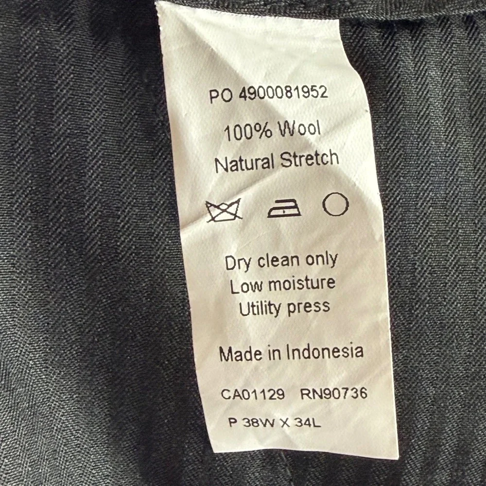 Ralph Lauren Dress Pants Mens 38/29 Grey 100% Wool Natural Stretch Cuffed Slacks